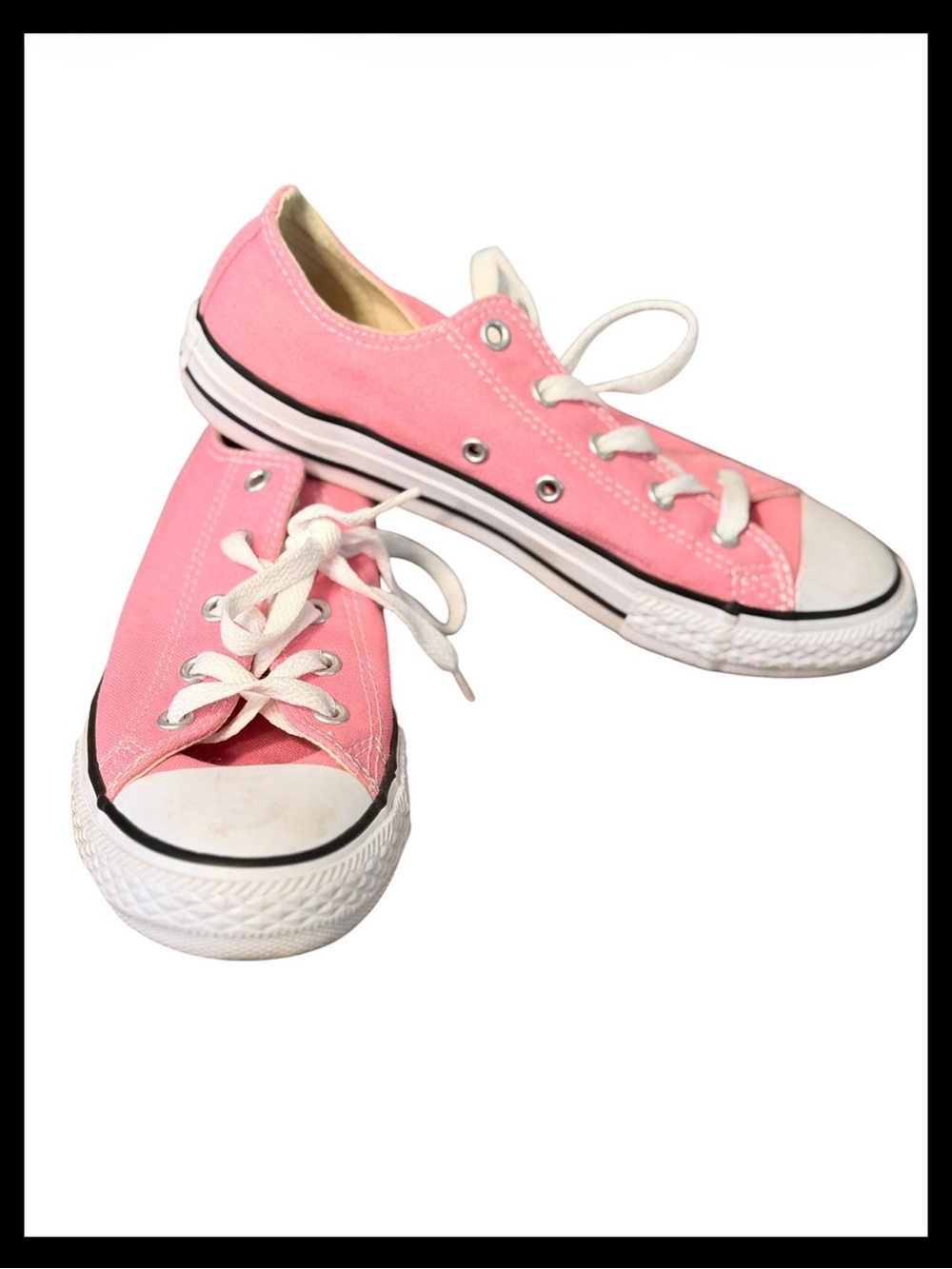 Converse Classic Pink Canvas Youth Chucks- Low Top Lace-Up